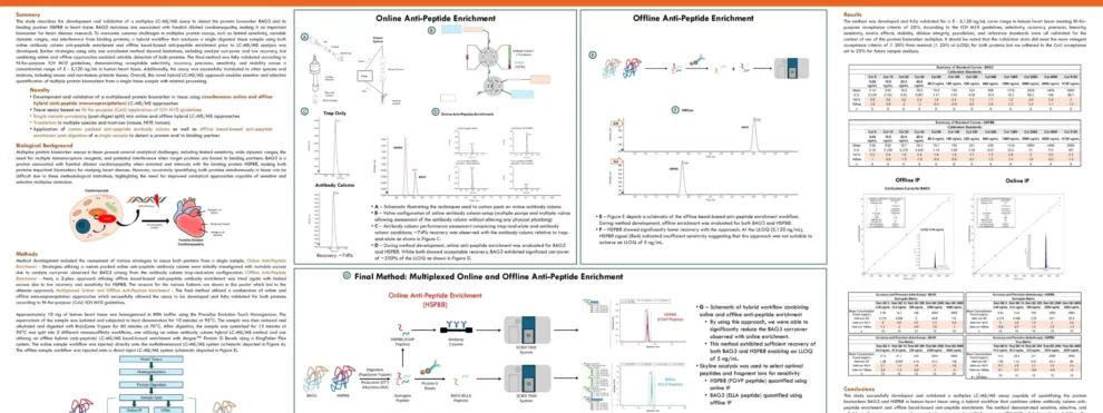 Method Development and Validation for the Determination of Two Protein Biomarkers by Multiplexed Online and Offline Hybrid LC-MS/MS in Human Heart Tissue