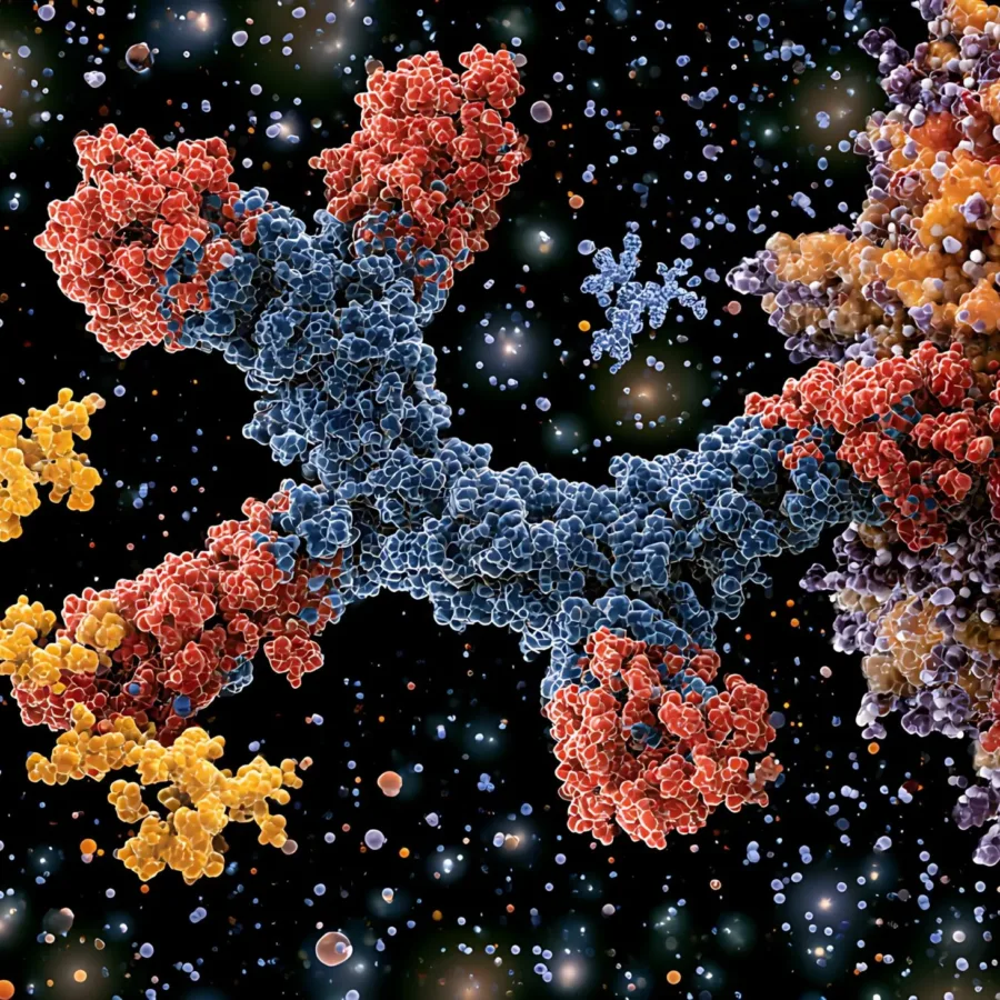 Antibody drug conjugate delivering cytotoxic nanoparticle payload to cancer cell via molecular linker. Selective delivery and receptor-mediated targeting in oncology. Pharmaceutical development